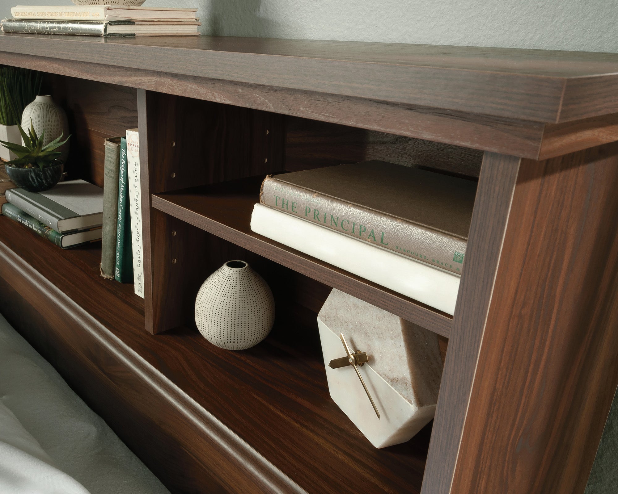 River Ranch Full/Queen Bookcase Headboard Grand Walnut