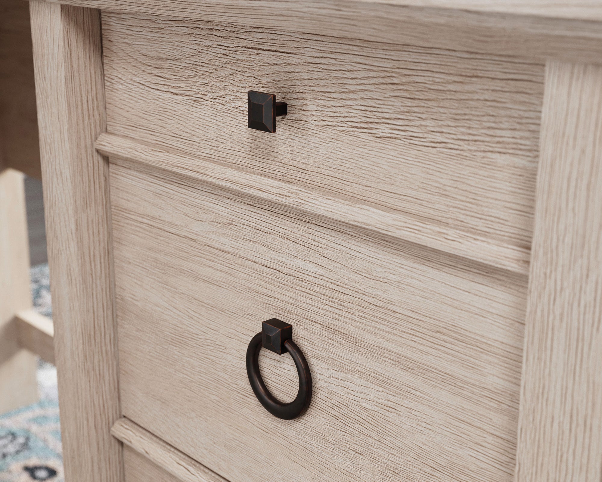 East Adara  L-Shaped Computer Desk in Cascade Oak