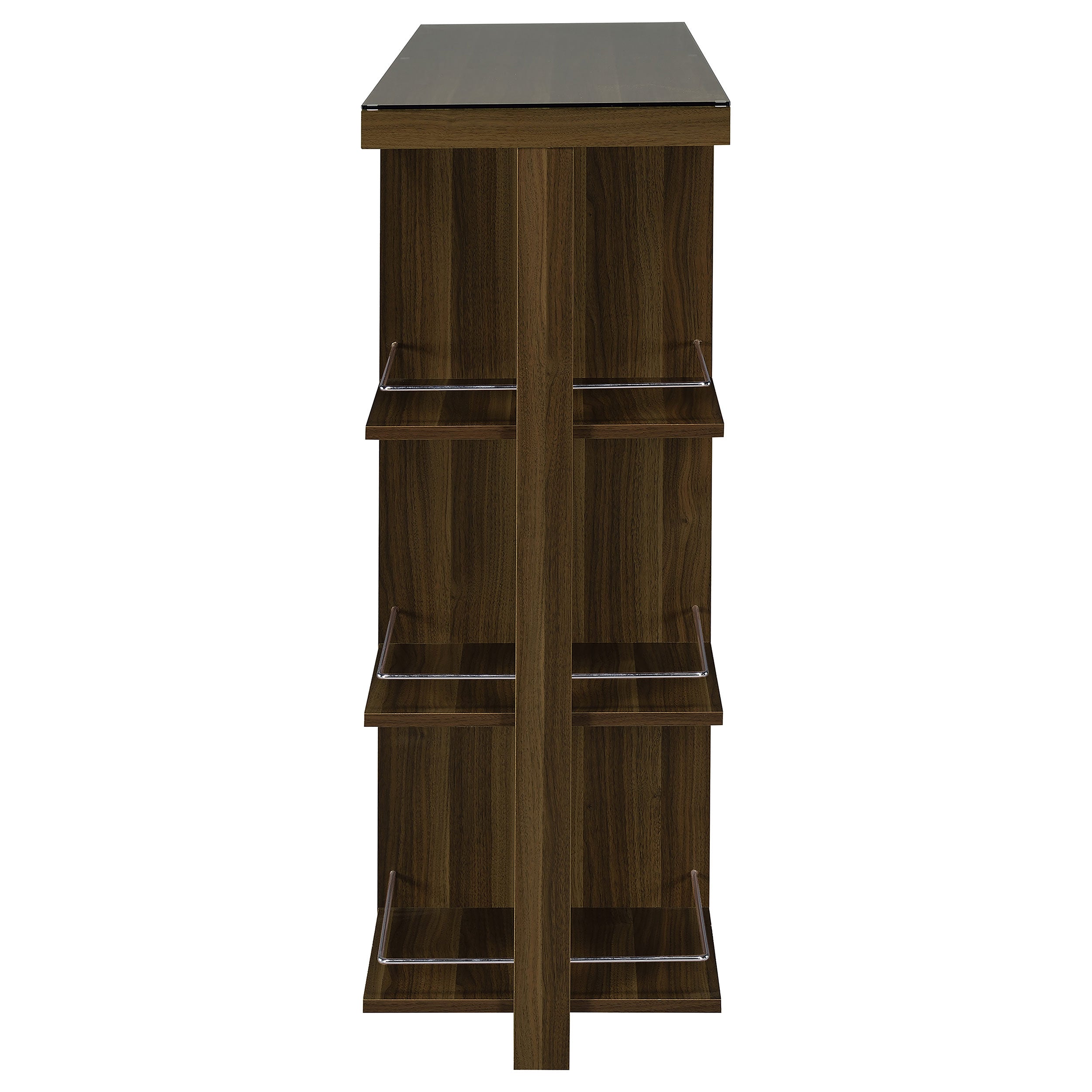 Coaster Evelio Bar Unit with Wine Bottle Storage Walnut Default Title