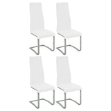 Coaster Montclair High Back Dining Chairs Black and Chrome (Set of 4) White