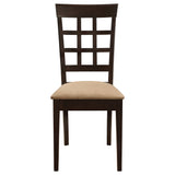 Coaster Gabriel Lattice Back Side Chairs Cappuccino and Tan (Set of 2) Default Title