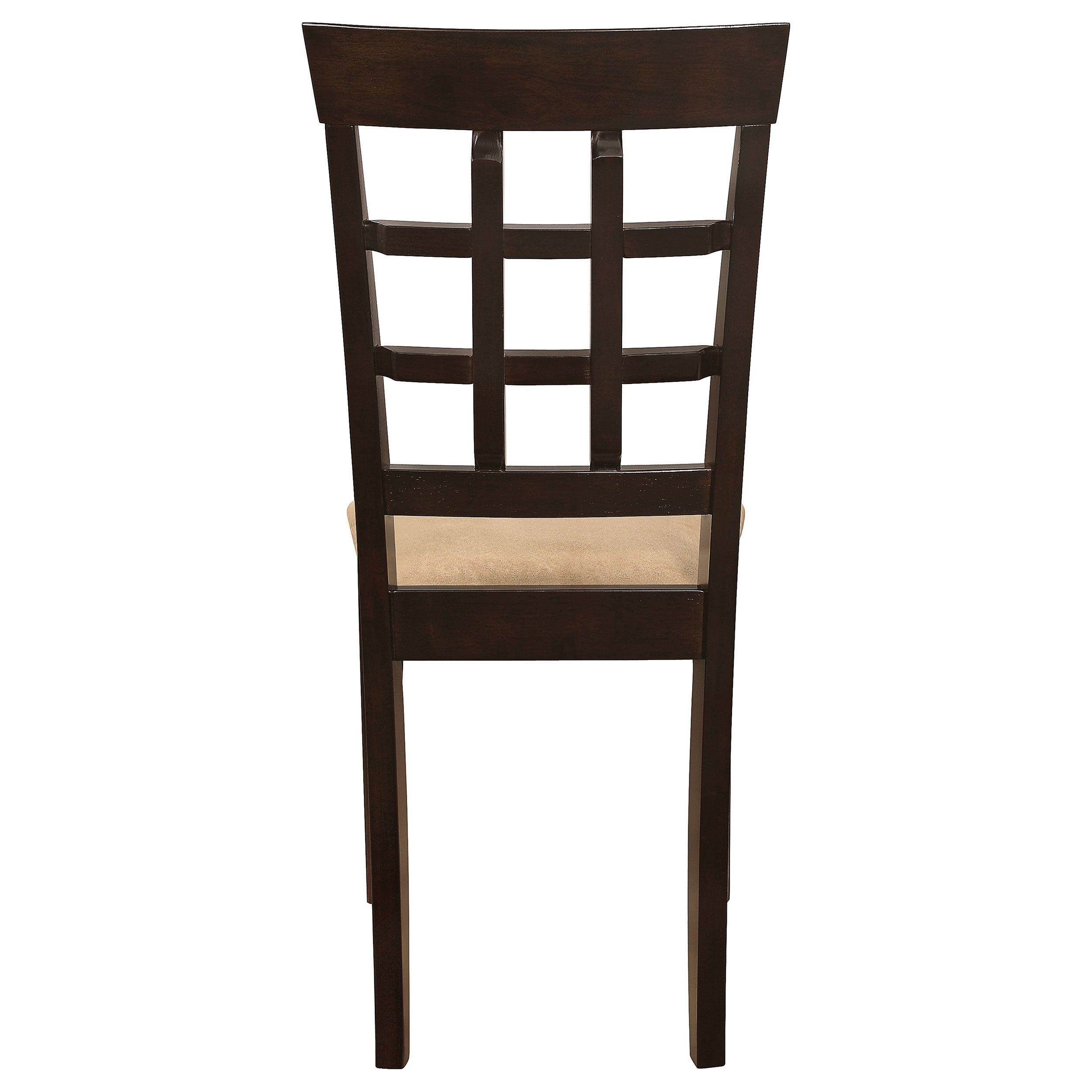 Coaster Gabriel Lattice Back Side Chairs Cappuccino and Tan (Set of 2) Default Title