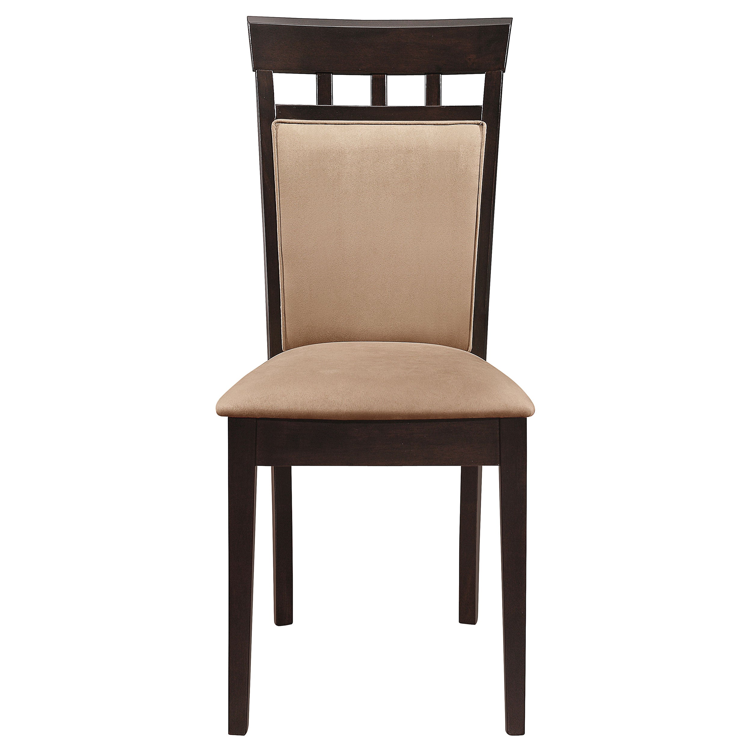 Coaster Gabriel Upholstered Side Chairs Cappuccino and Tan (Set of 2) Default Title