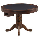 Coaster Turk 3-in-1 Round Pedestal Game Table Tobacco Default Title