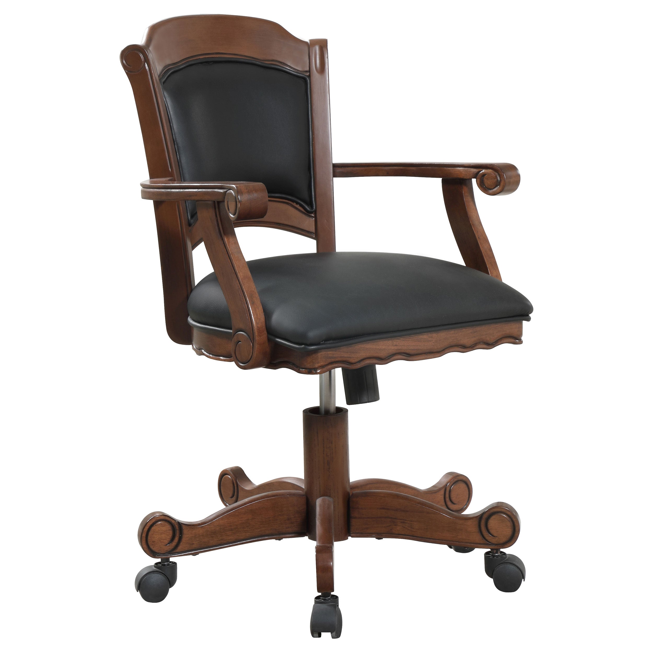 Coaster Turk Game Chair with Casters Black and Tobacco Default Title