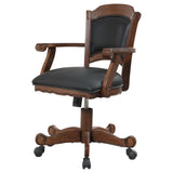 Coaster Turk Game Chair with Casters Black and Tobacco Default Title