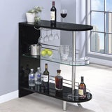 Coaster Adolfo 3-tier Bar Table Glossy Black and Clear Grey