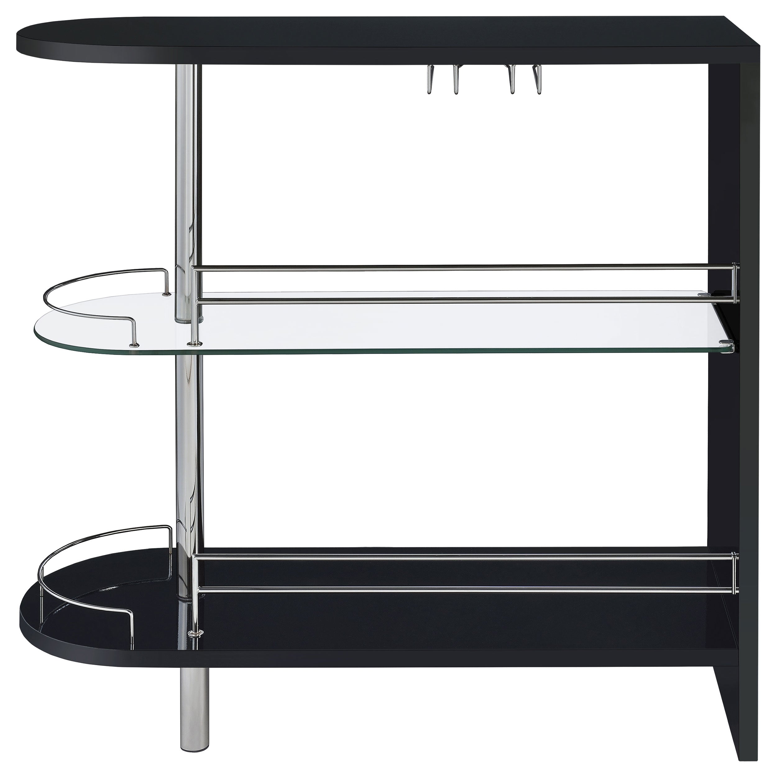 Coaster Adolfo 3-tier Bar Table Glossy Black and Clear Grey