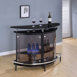 Coaster Amarillo 2-tier Bar Unit White and Chrome Black