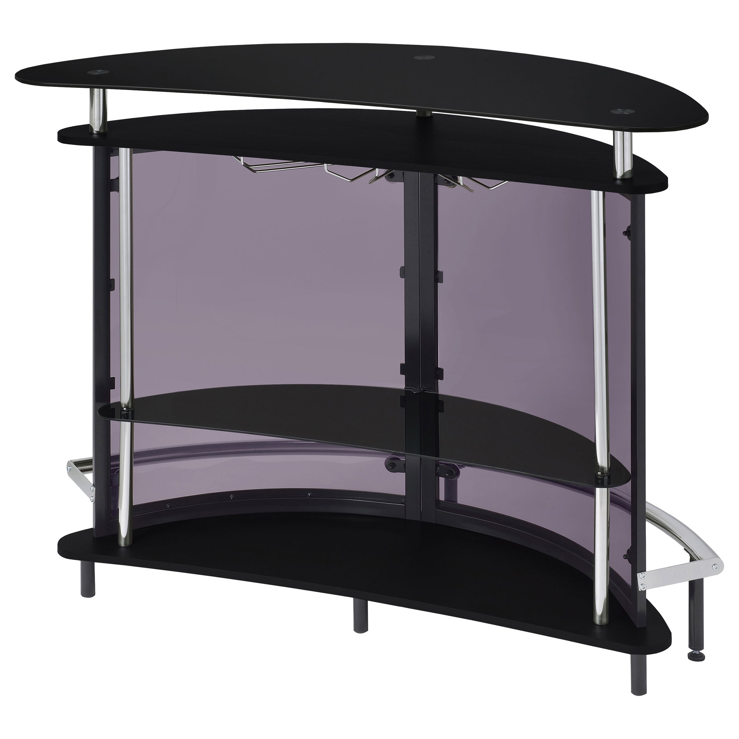 Coaster Amarillo 2-tier Bar Unit White and Chrome Black