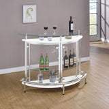 Coaster Amarillo 2-tier Bar Unit White and Chrome Black