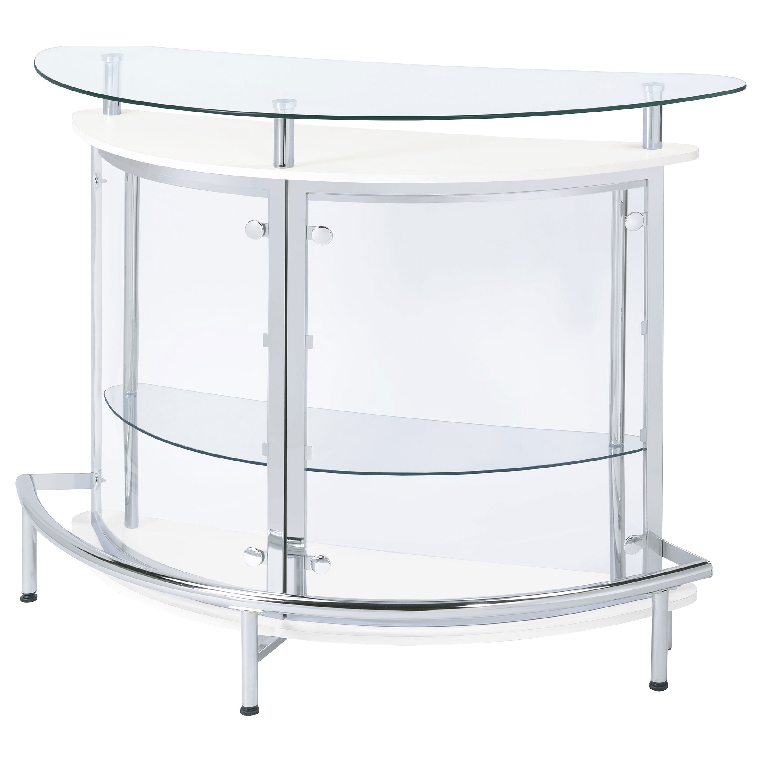 Coaster Amarillo 2-tier Bar Unit White and Chrome Black