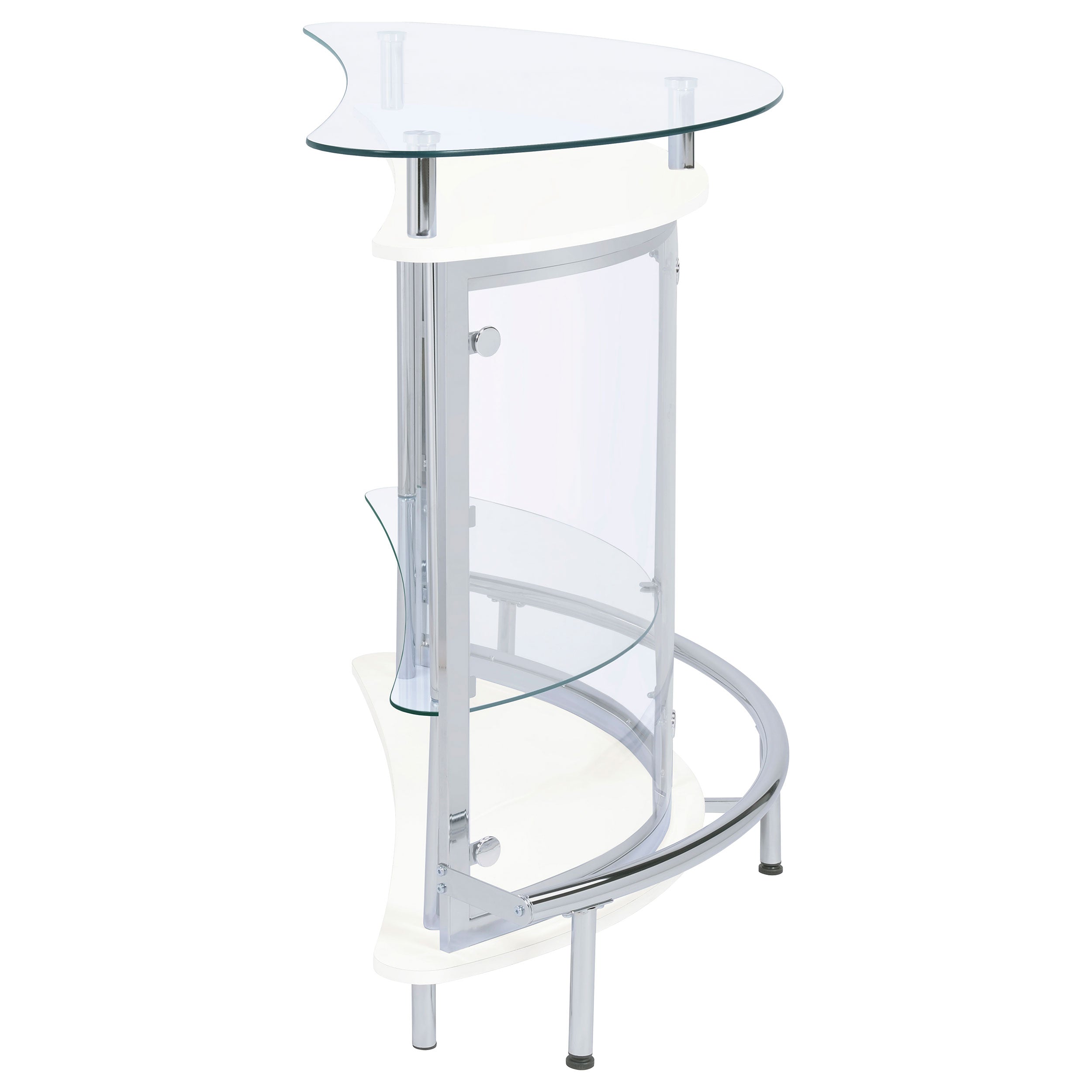 Coaster Amarillo 2-tier Bar Unit White and Chrome Black