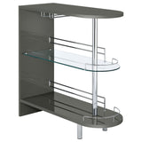 Coaster Adolfo 3-tier Bar Table Glossy Black and Clear Grey