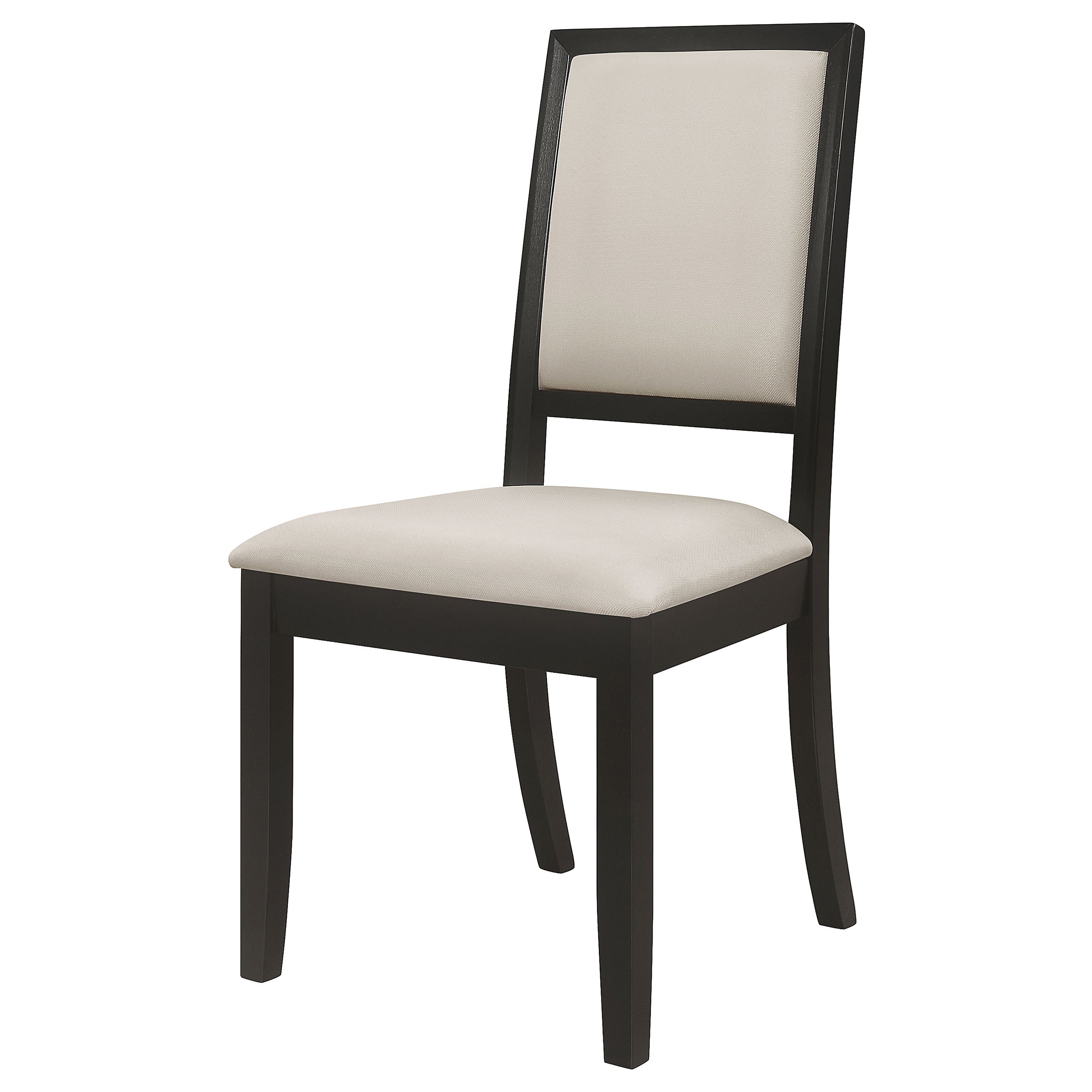 Coaster Louise Upholstered Dining Side Chairs Black and Cream (Set of 2) Default Title