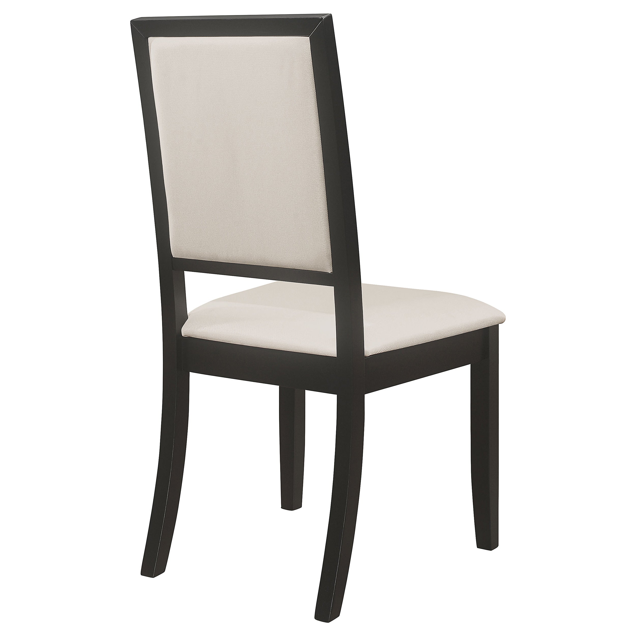 Coaster Louise Upholstered Dining Side Chairs Black and Cream (Set of 2) Default Title