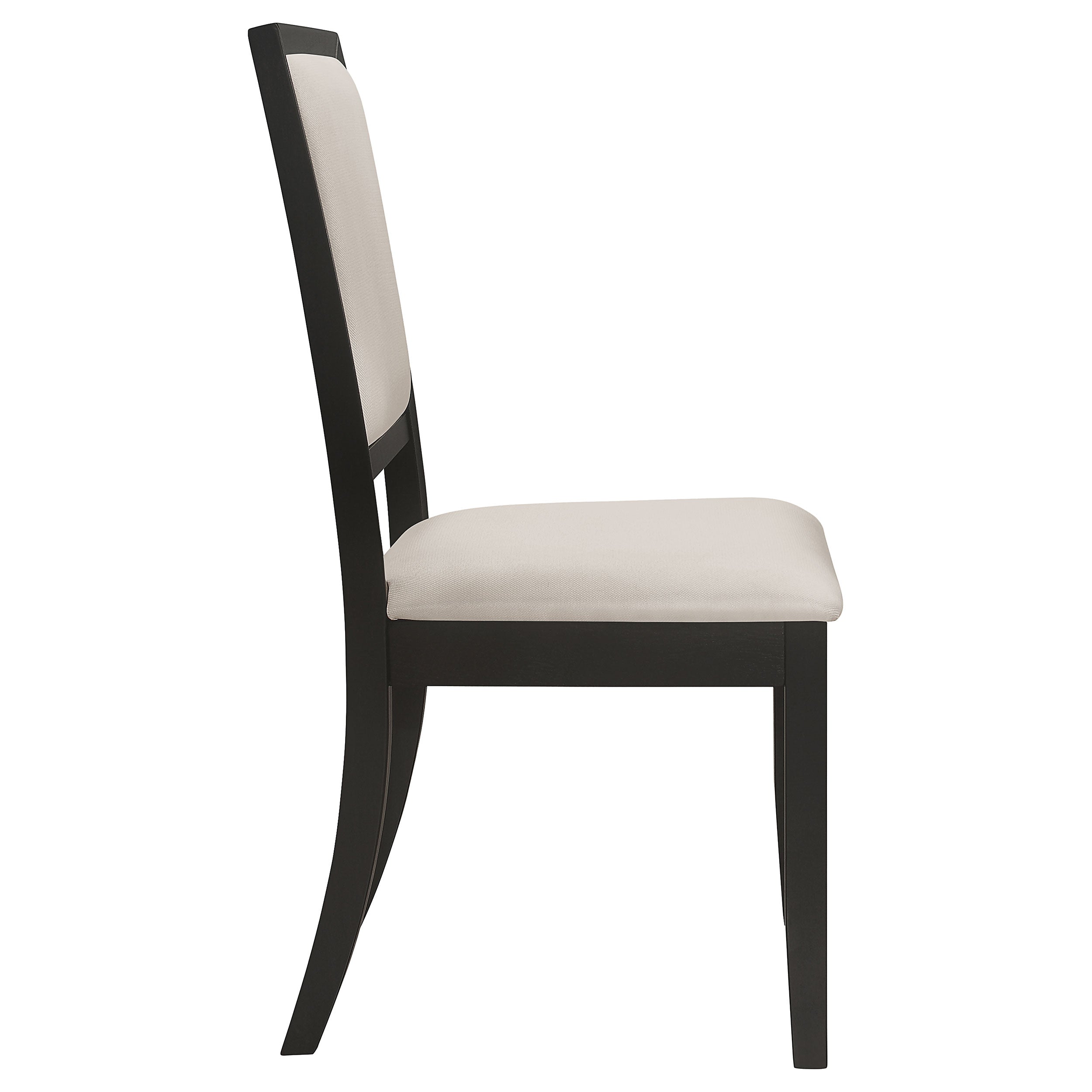 Coaster Louise Upholstered Dining Side Chairs Black and Cream (Set of 2) Default Title