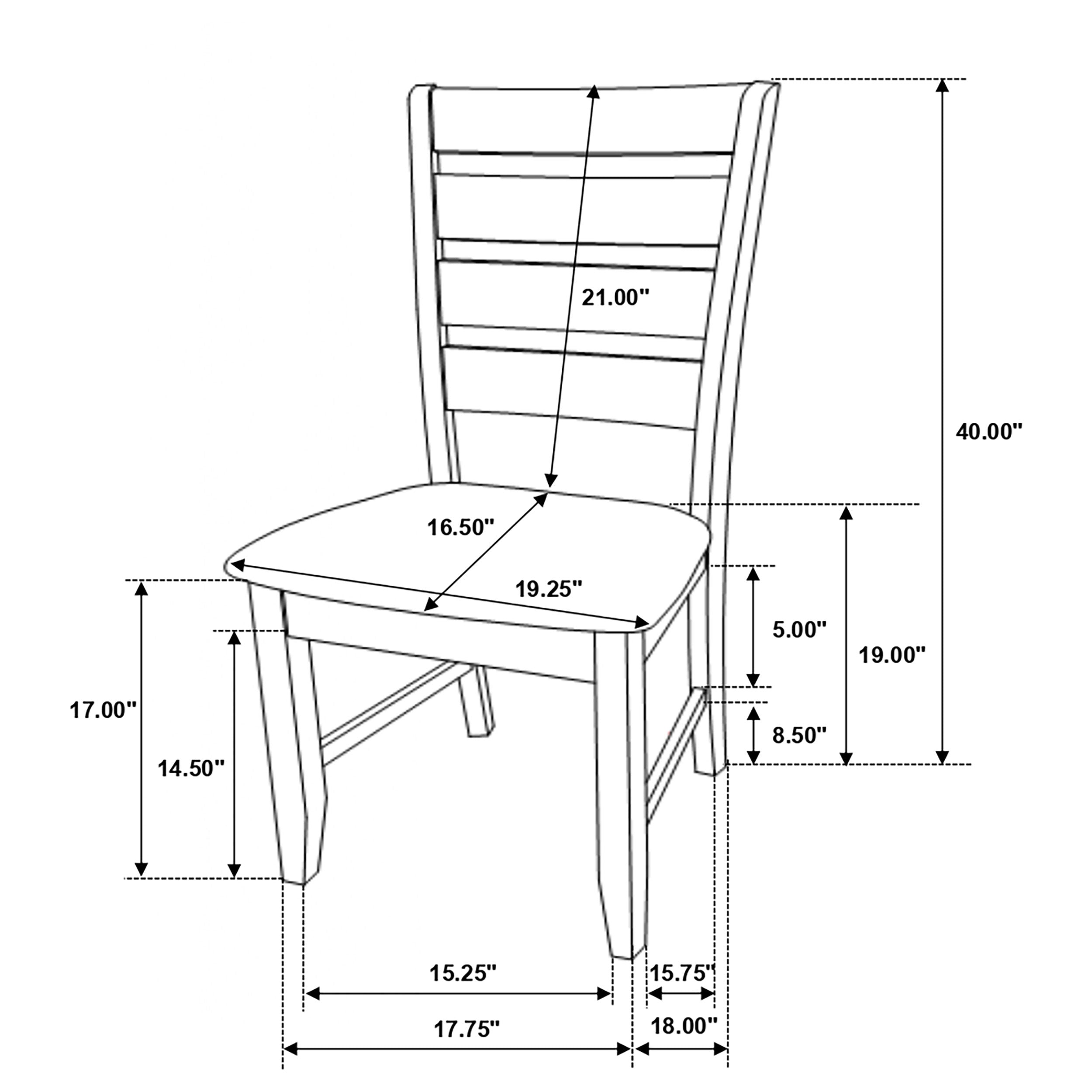 Coaster Dalila Ladder Back Side Chair (Set of 2) Grey and Dark Grey Default Title