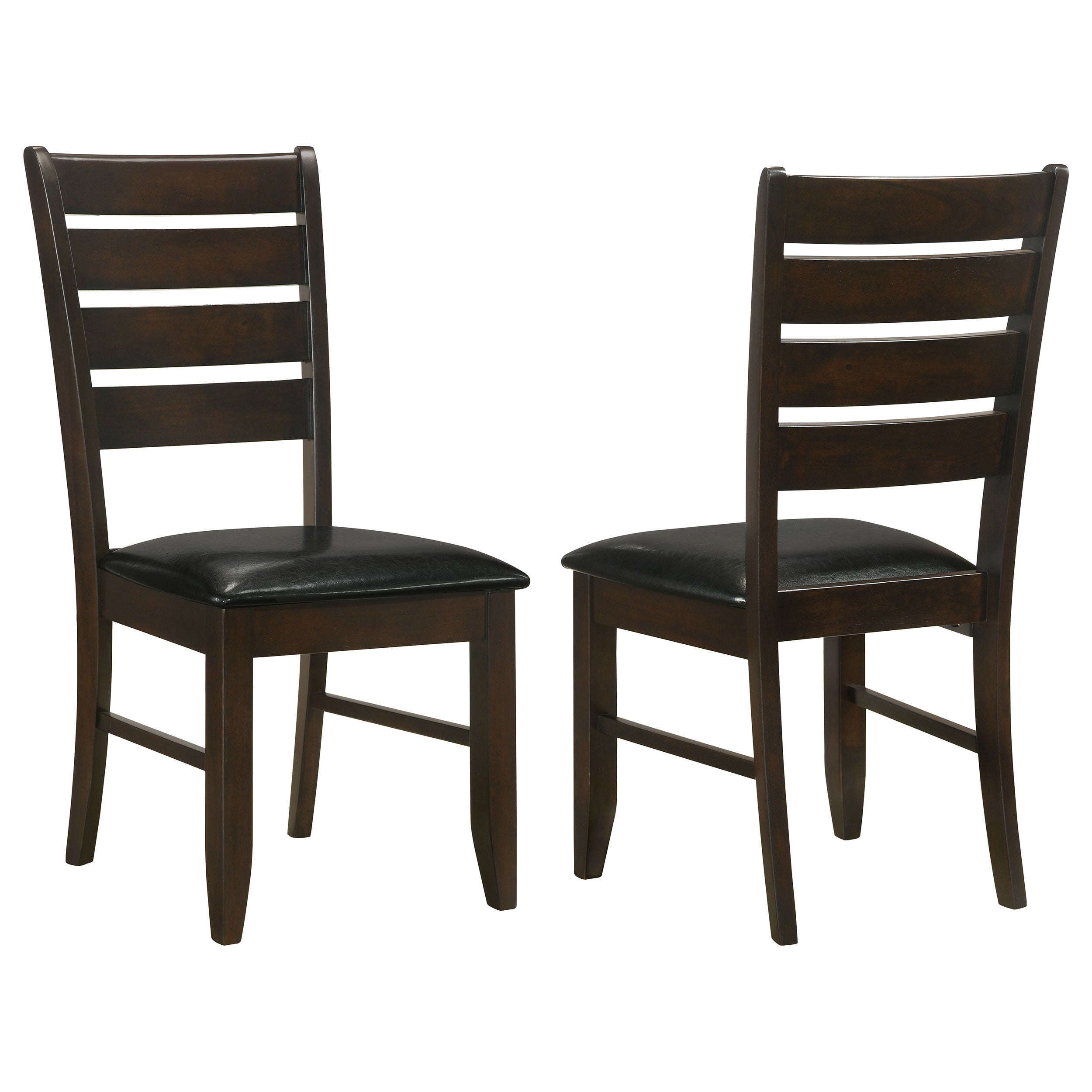 Coaster Dalila Ladder Back Side Chairs Cappuccino and Black (Set of 2) Default Title