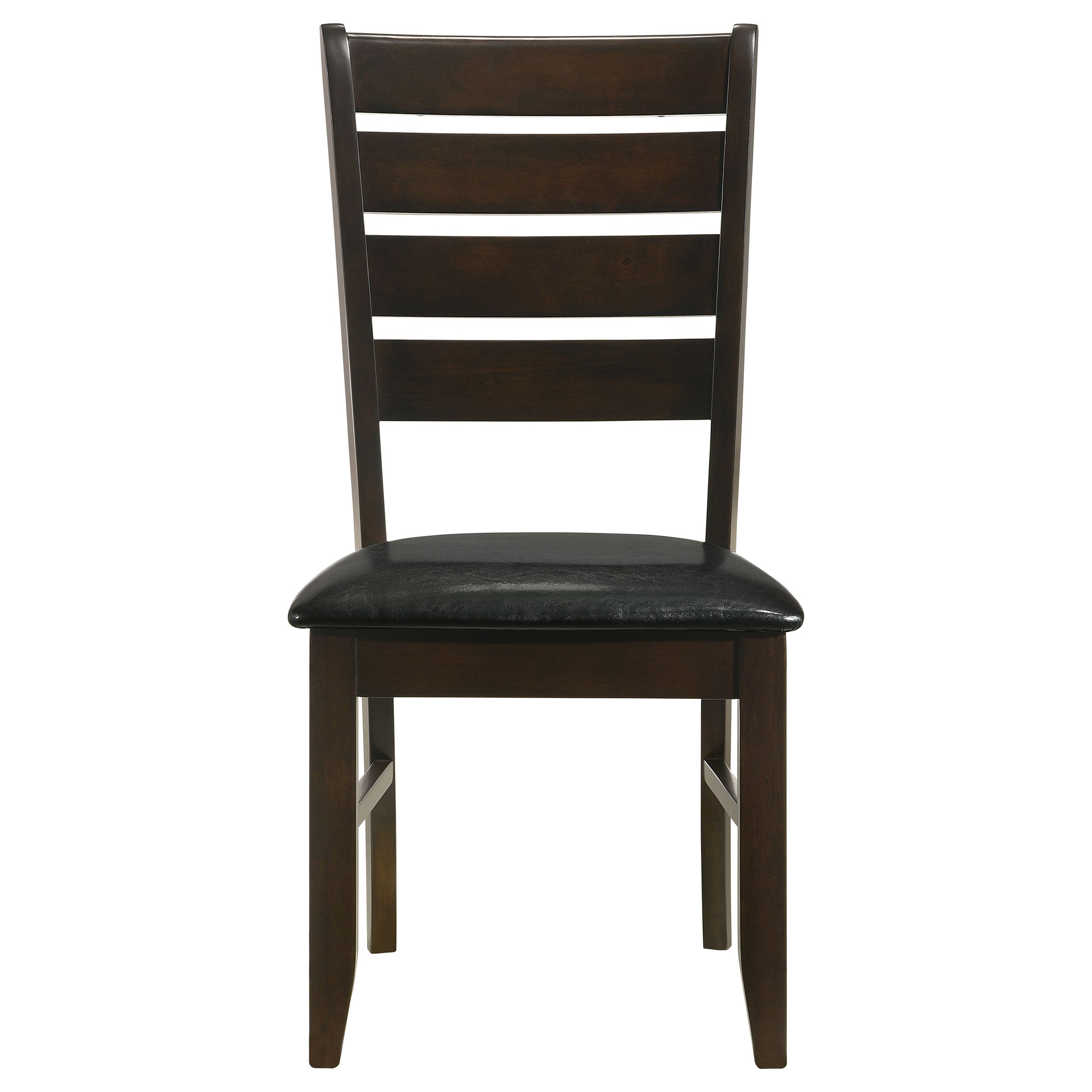 Coaster Dalila Ladder Back Side Chairs Cappuccino and Black (Set of 2) Default Title