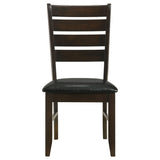 Coaster Dalila Ladder Back Side Chairs Cappuccino and Black (Set of 2) Default Title