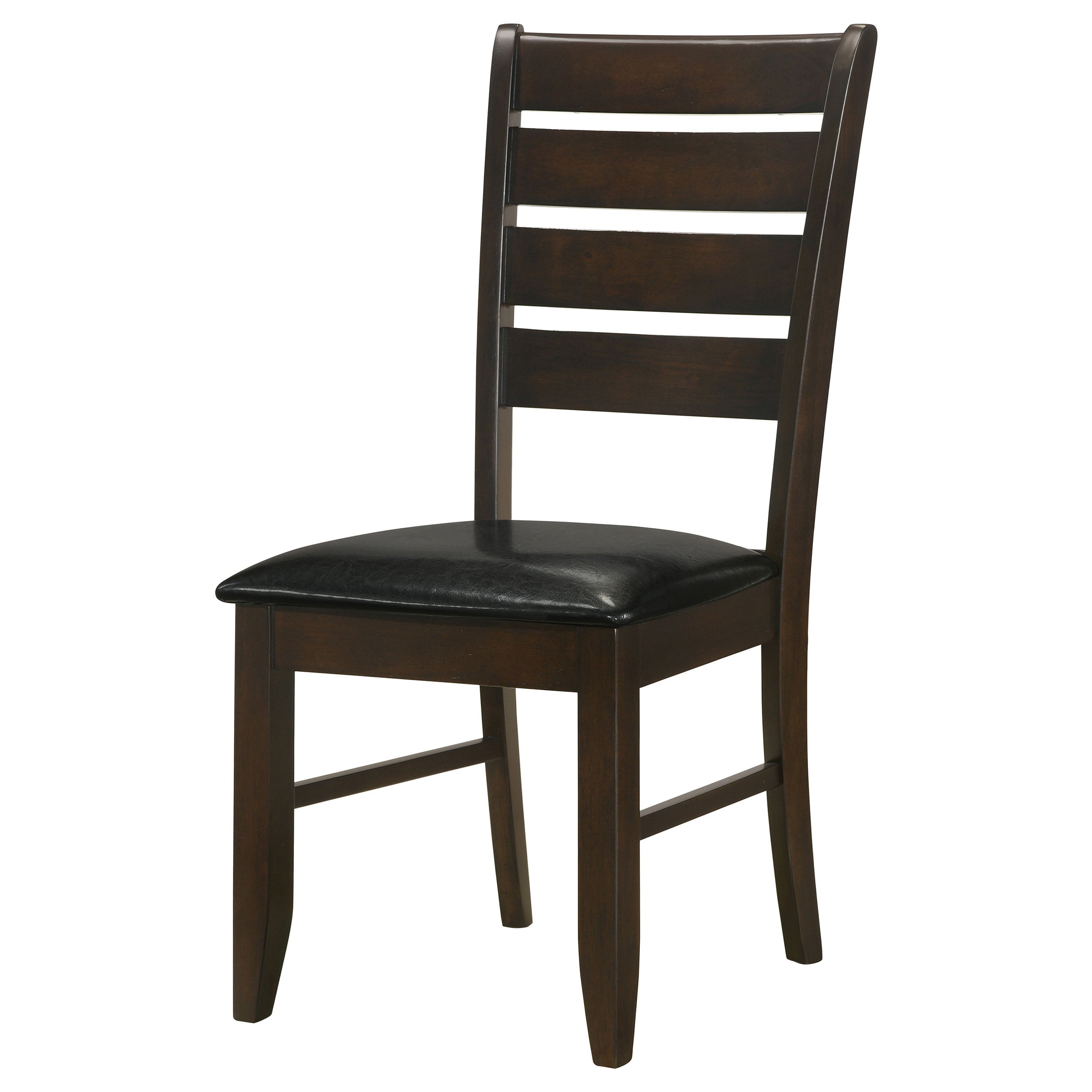 Coaster Dalila Ladder Back Side Chairs Cappuccino and Black (Set of 2) Default Title