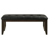 Coaster Dalila Tufted Upholstered Dining Bench Cappuccino and Black Default Title