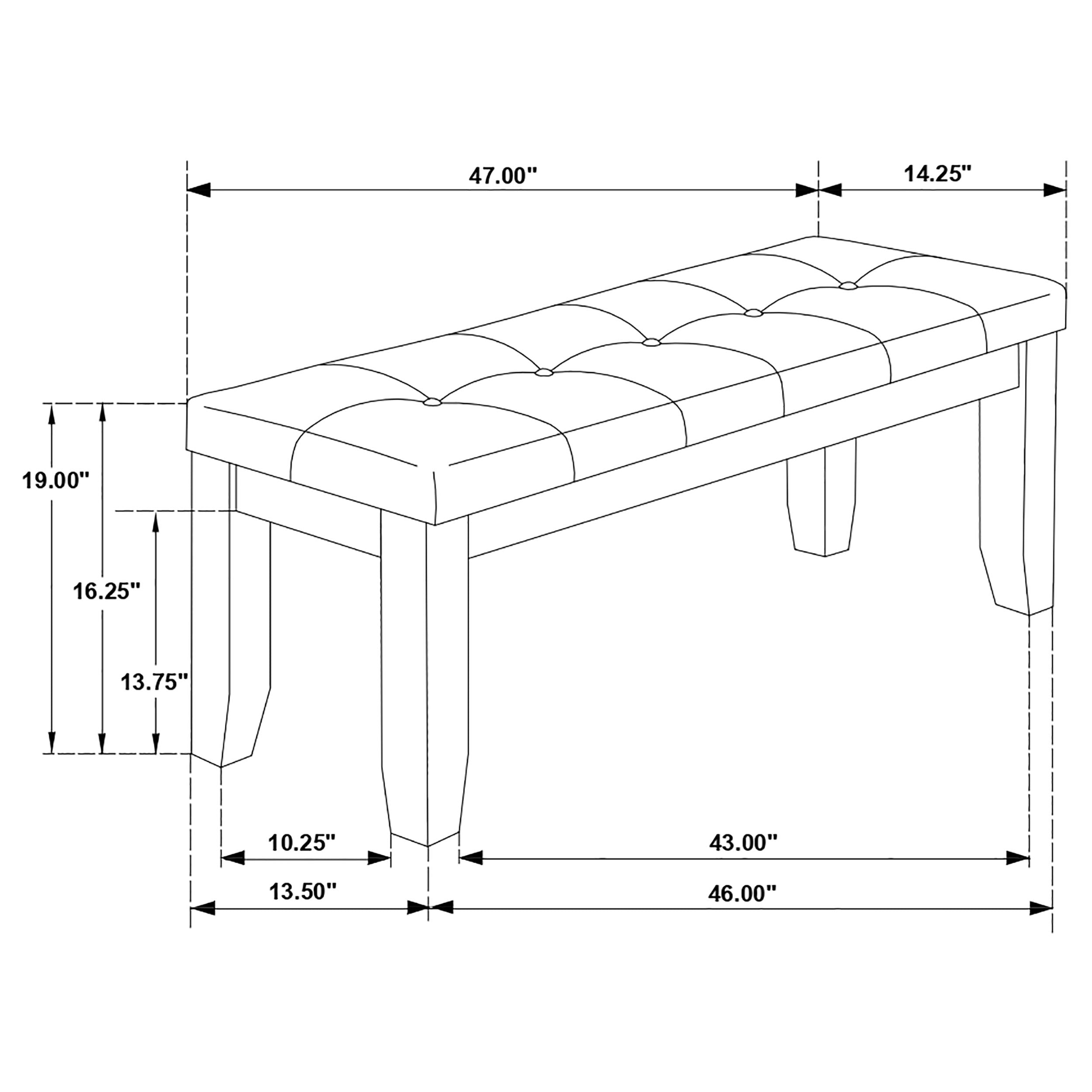 Coaster Dalila Tufted Upholstered Dining Bench Cappuccino and Black Default Title