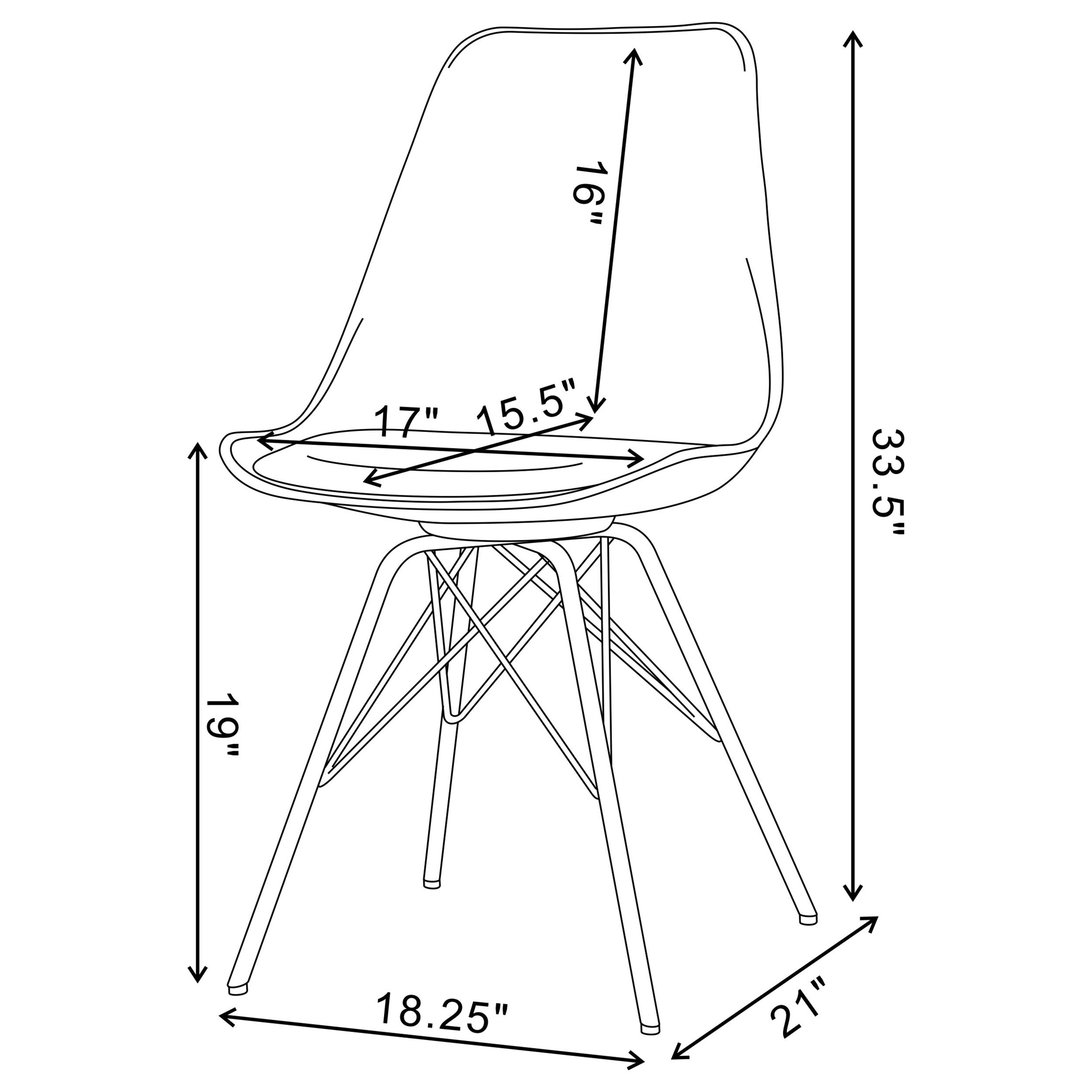 Coaster Juniper Armless Dining Chairs White and Chrome (Set of 2) Default Title