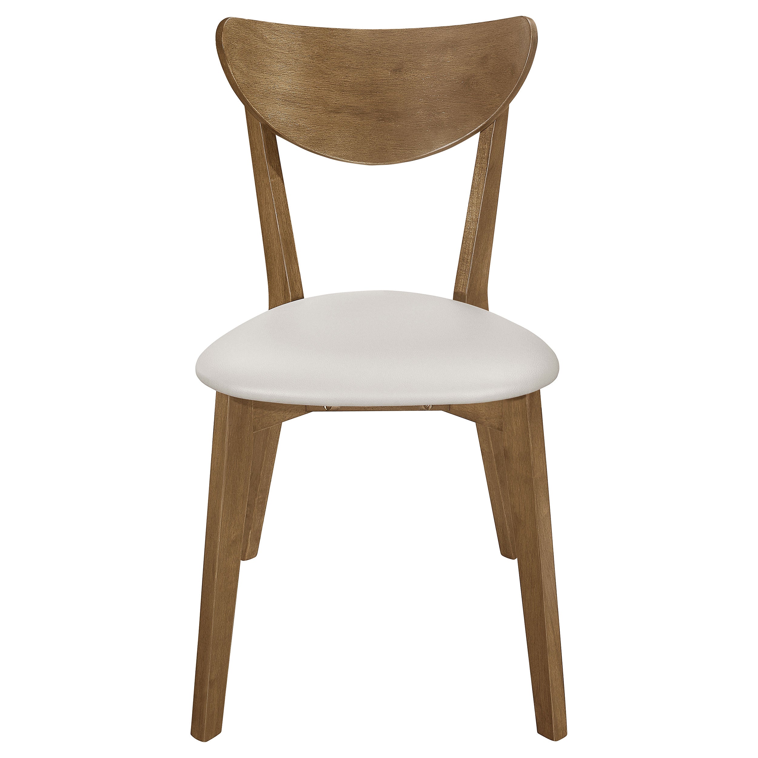 Coaster Kersey Dining Side Chairs with Curved Backs Beige and Chestnut (Set of 2) Default Title