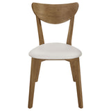 Coaster Kersey Dining Side Chairs with Curved Backs Beige and Chestnut (Set of 2) Default Title