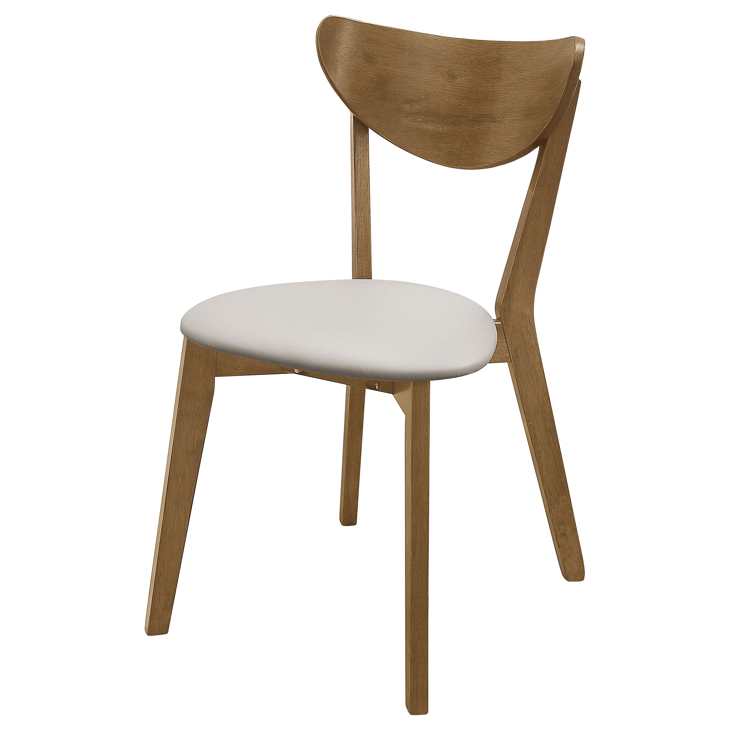 Coaster Kersey Dining Side Chairs with Curved Backs Beige and Chestnut (Set of 2) Default Title