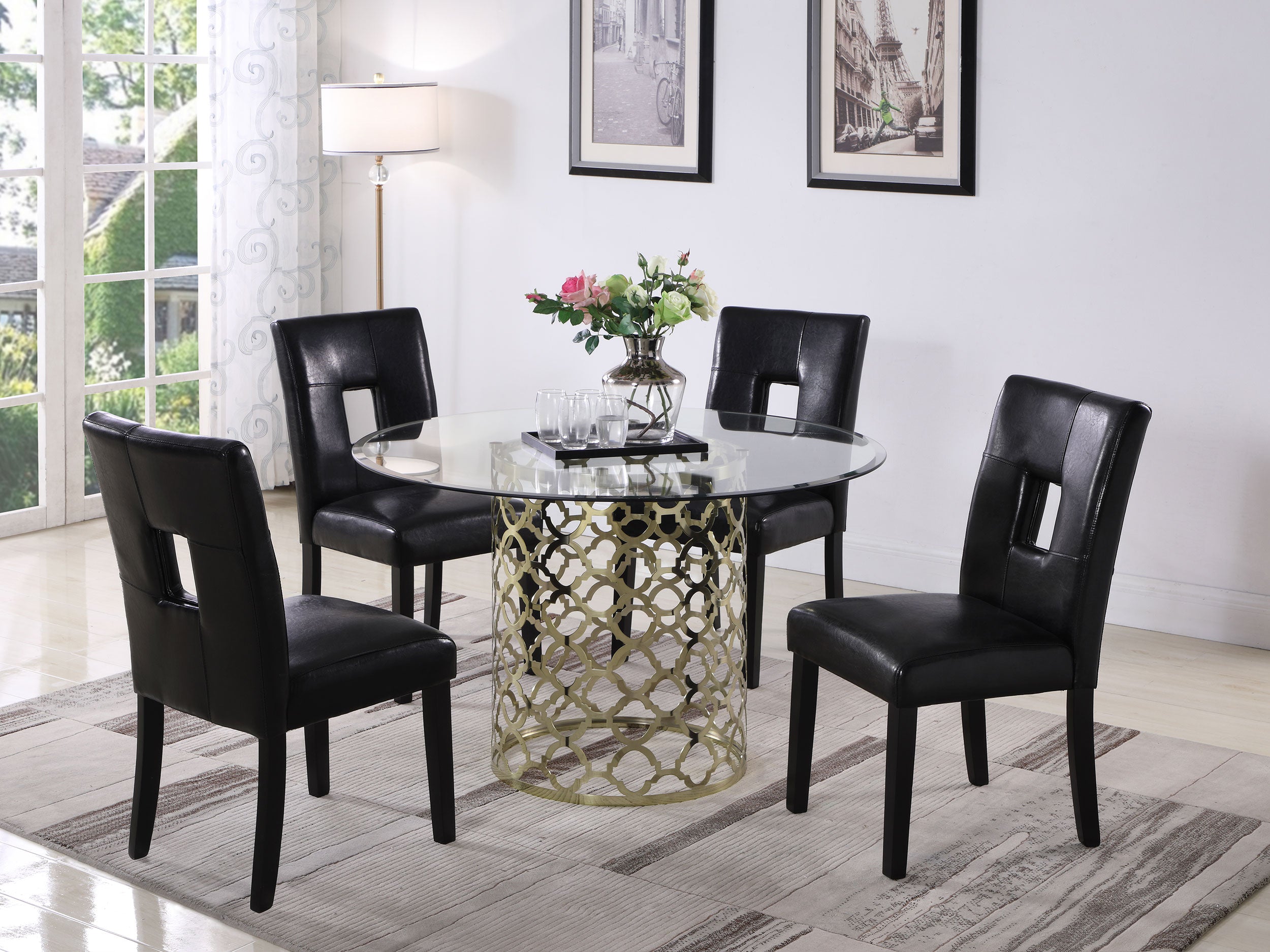 Coaster Shannon Open Back Upholstered Dining Chairs White (Set of 2) Black