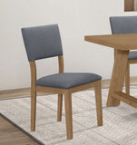 Coaster Sharon Open Back Padded Upholstered Dining Side Chair Blue and Brown (Set of 2) Default Title