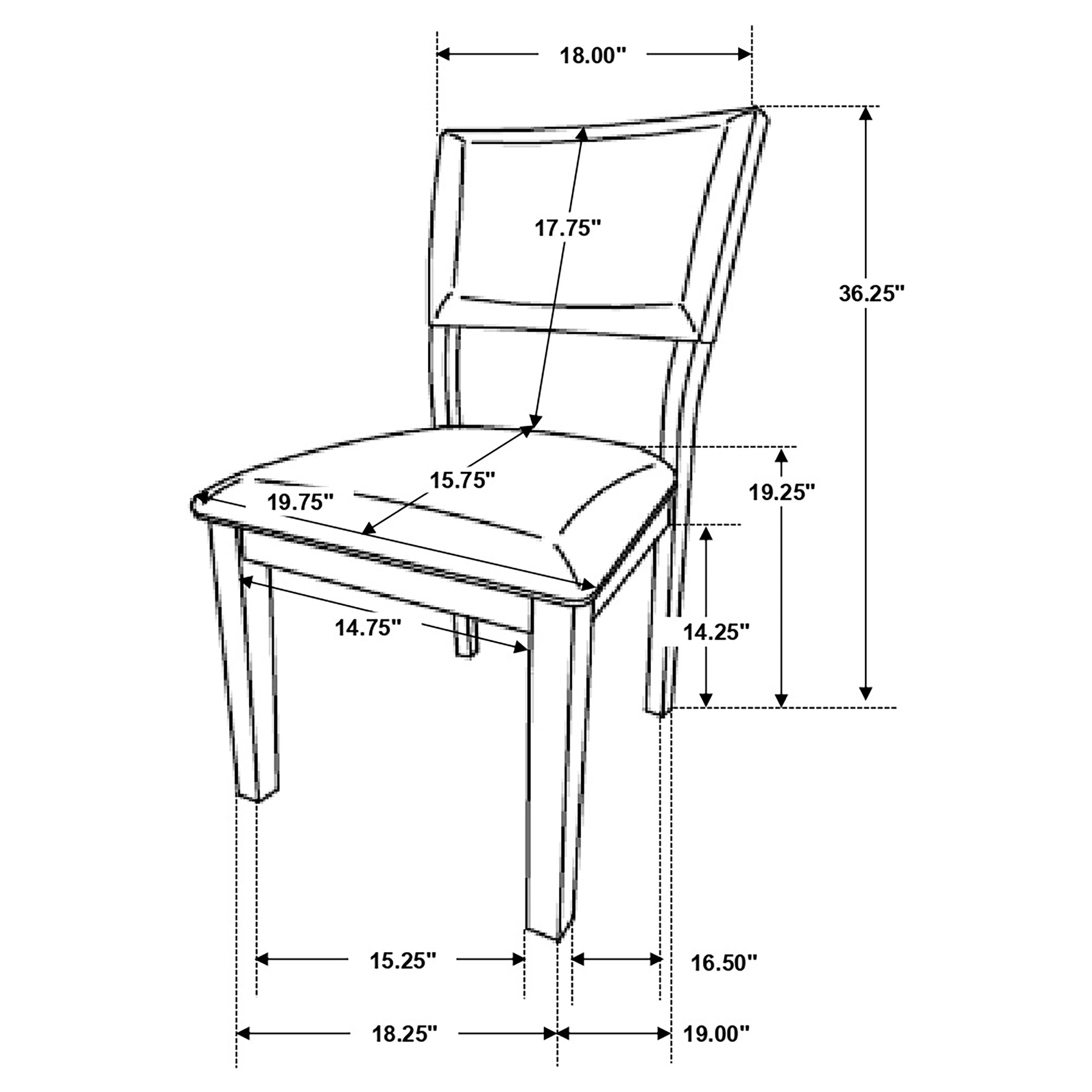 Coaster Sharon Open Back Padded Upholstered Dining Side Chair Blue and Brown (Set of 2) Default Title