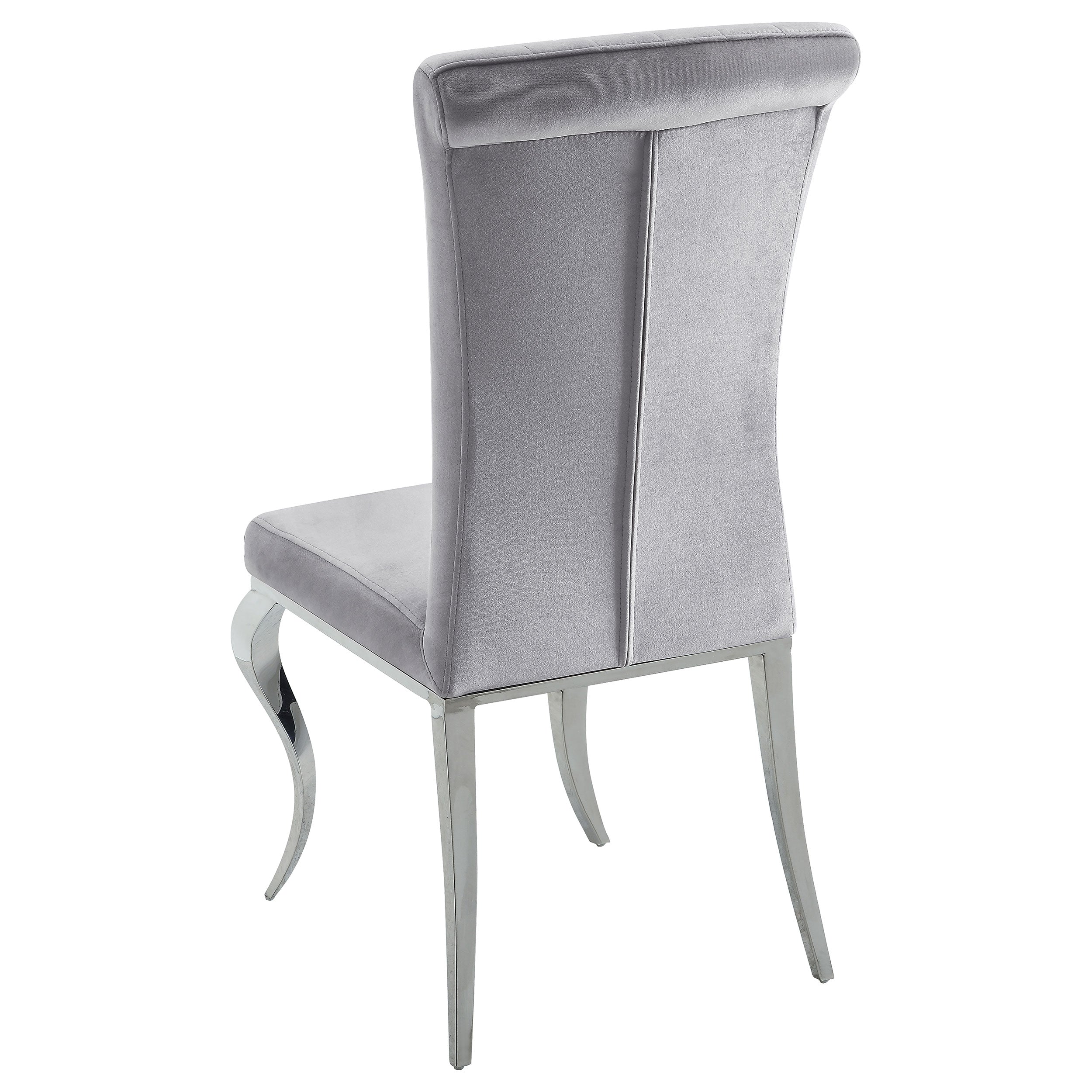 Coaster Betty Upholstered Side Chairs Grey and Chrome (Set of 4) Default Title