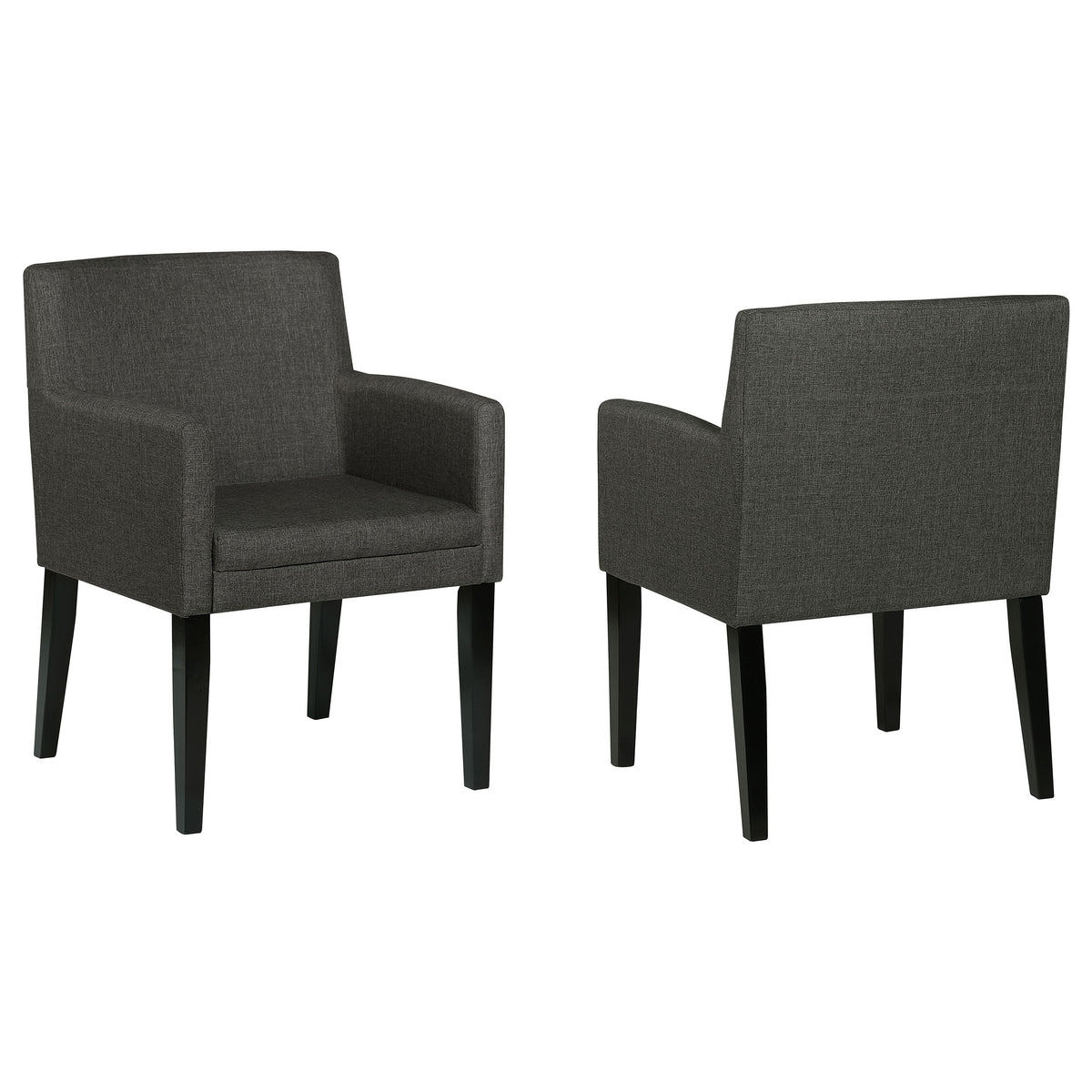 Coaster Catherine Upholstered Dining Arm Chair Charcoal Grey and Black (Set of 2) Default Title