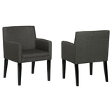 Coaster Catherine Upholstered Dining Arm Chair Charcoal Grey and Black (Set of 2) Default Title