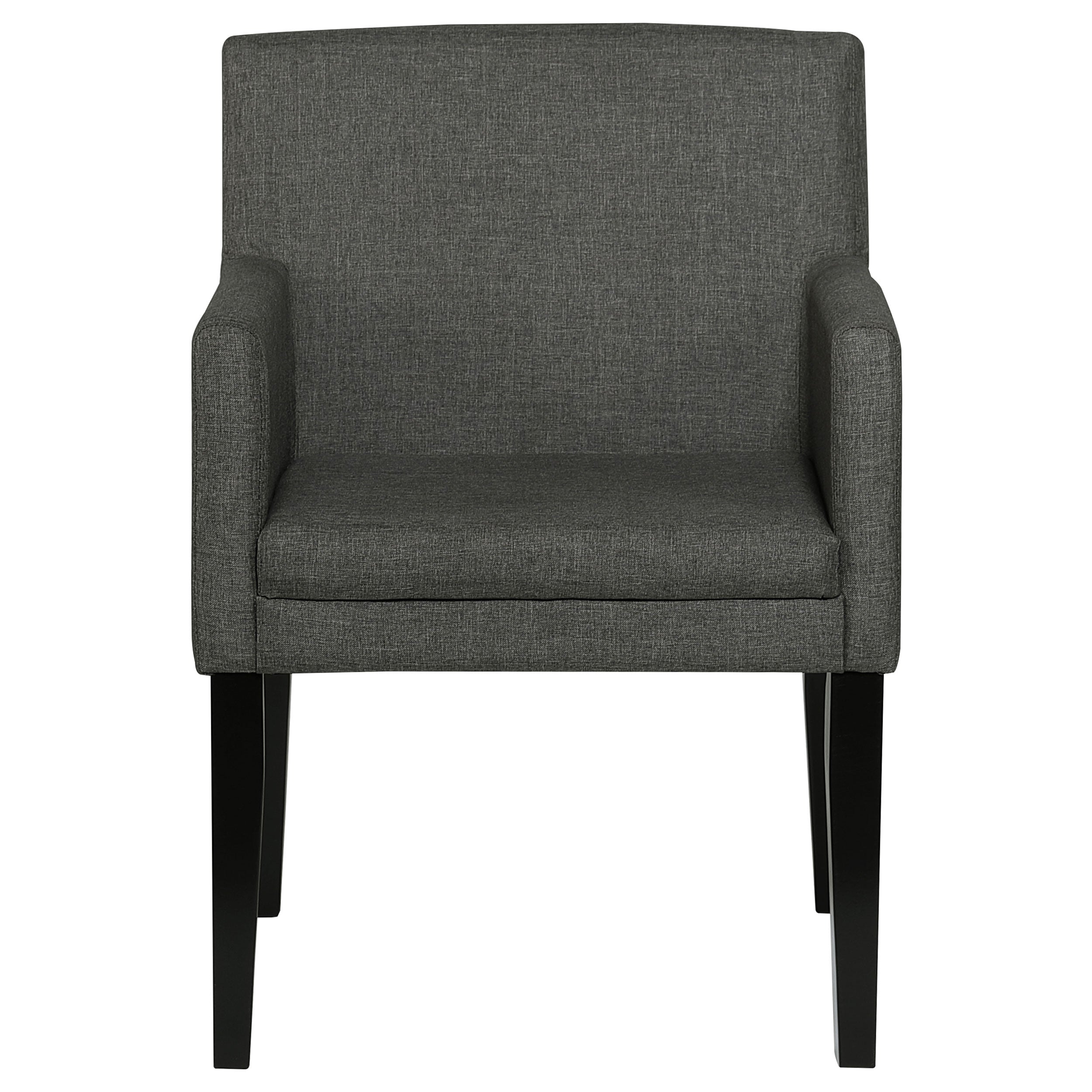 Coaster Catherine Upholstered Dining Arm Chair Charcoal Grey and Black (Set of 2) Default Title