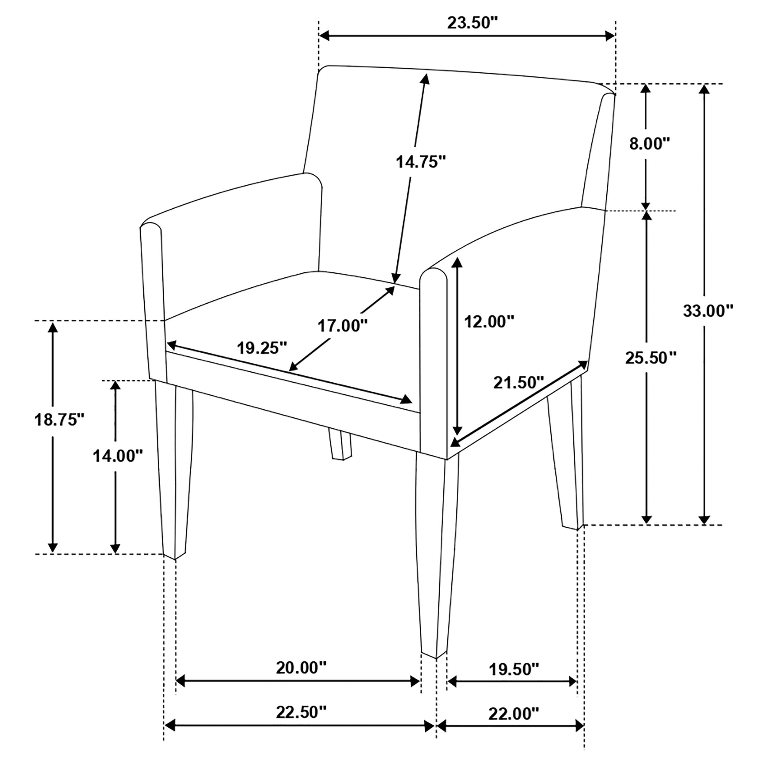 Coaster Catherine Upholstered Dining Arm Chair Charcoal Grey and Black (Set of 2) Default Title