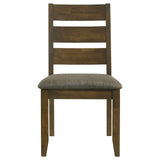 Coaster Alston Ladder Back Dining Side Chairs Knotty Nutmeg and Brown (Set of 2) Default Title