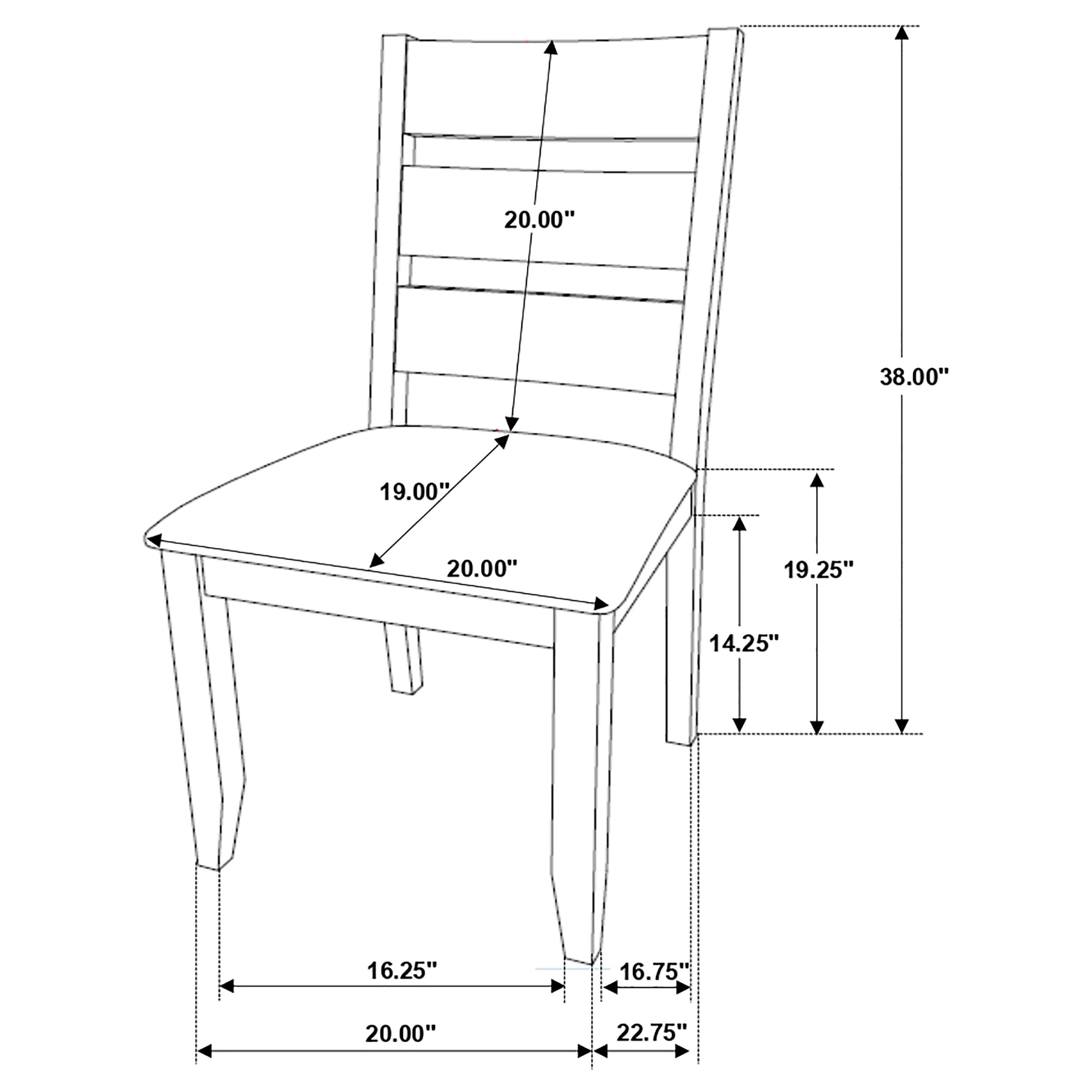 Coaster Alston Ladder Back Dining Side Chairs Knotty Nutmeg and Brown (Set of 2) Default Title