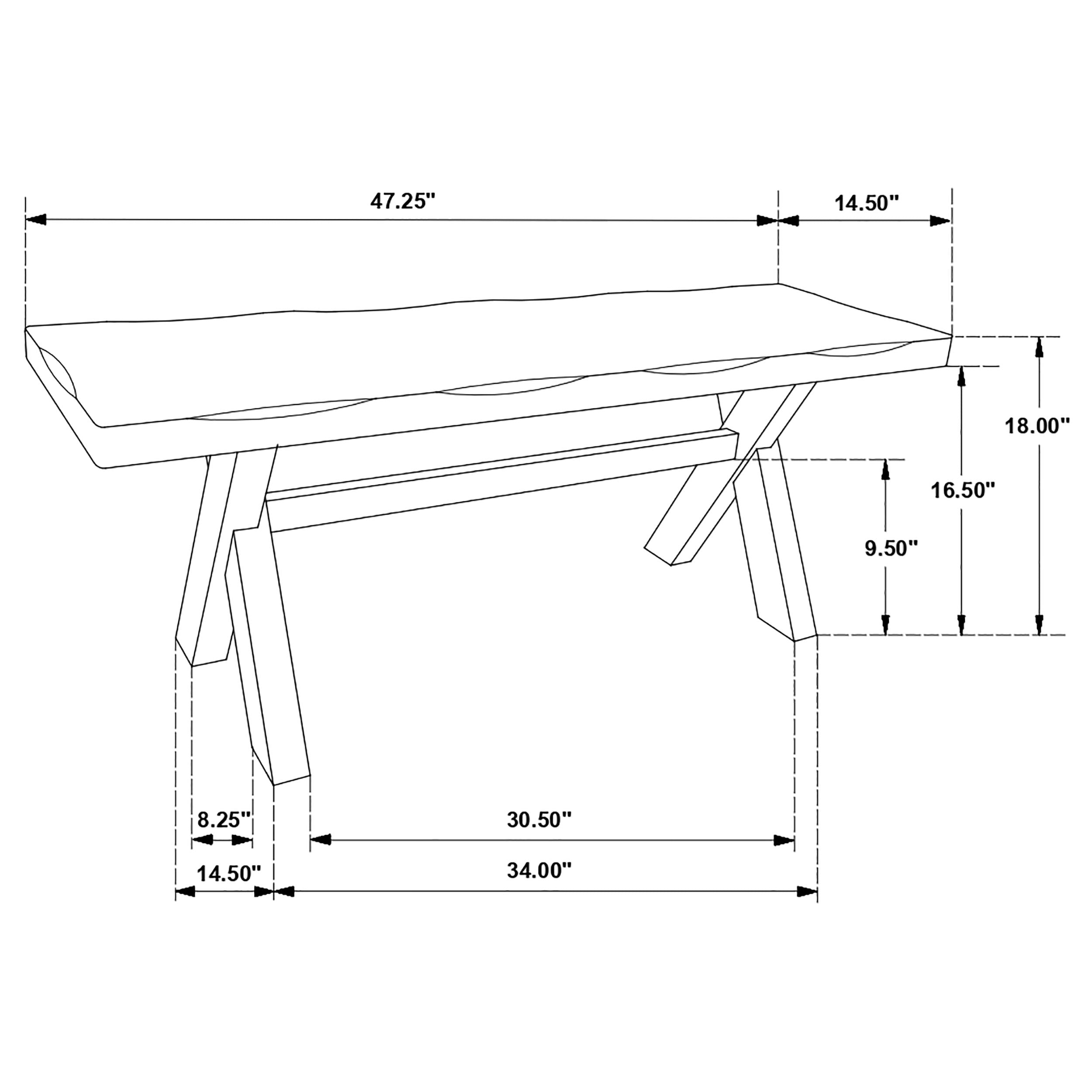 Coaster Alston X-shaped Dining Bench Knotty Nutmeg Default Title