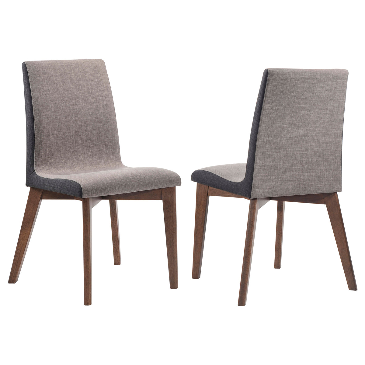 Coaster Redbridge Upholstered Side Chairs Grey and Natural Walnut (Set of 2) Default Title