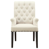 Coaster Alana Upholstered Arm Chair Beige and Smokey Black Default Title