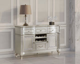 Coaster Evangeline 4-drawer Sideboard Server with Faux Diamond Trim Silver Oak Default Title