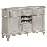 Coaster Evangeline 4-drawer Sideboard Server with Faux Diamond Trim Silver Oak Default Title