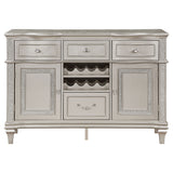 Coaster Evangeline 4-drawer Sideboard Server with Faux Diamond Trim Silver Oak Default Title