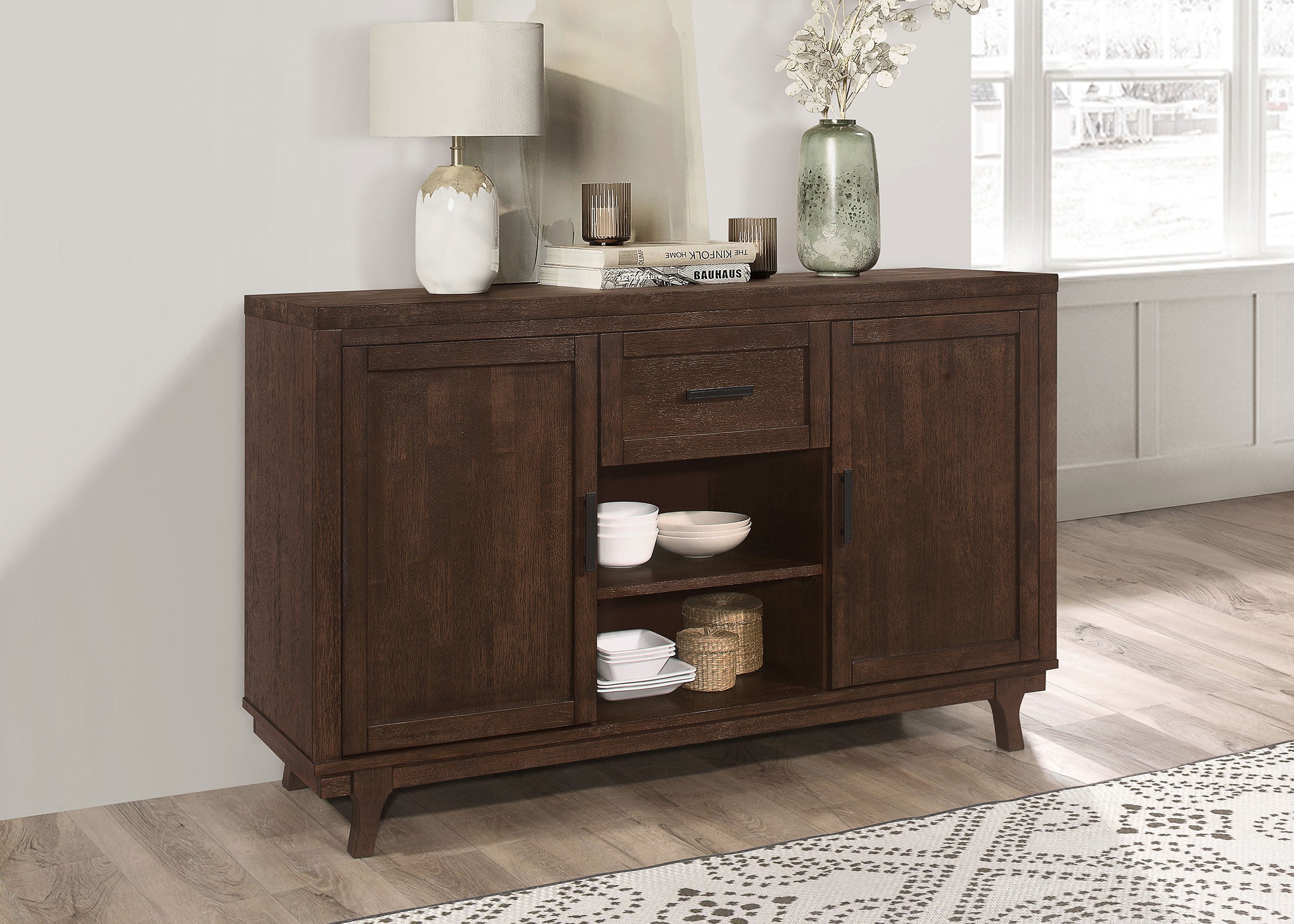 Coaster Reynolds 2-door Dining Sideboard Server Brown Oak Default Title