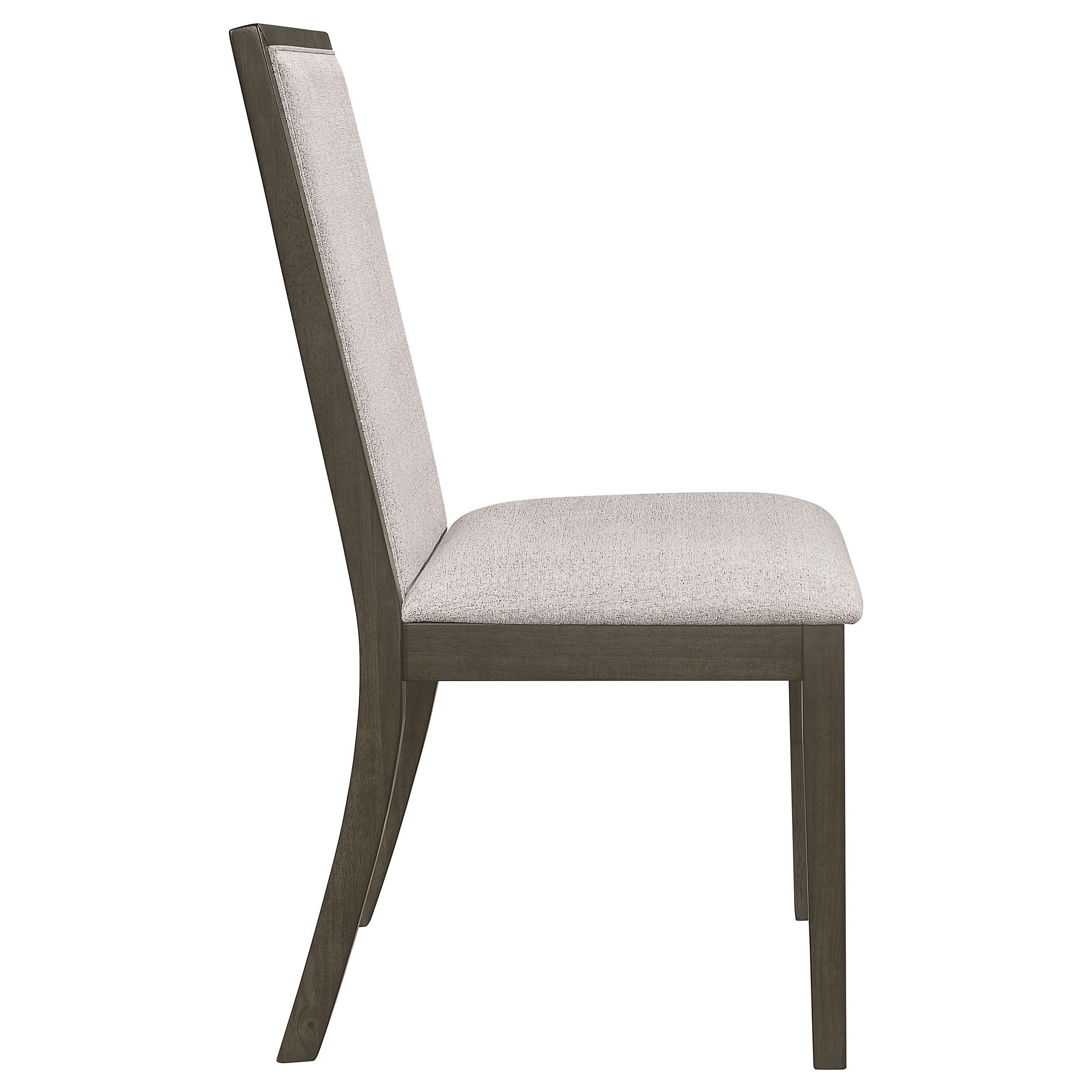 Coaster Kelly Upholstered Solid Back Dining Side Chair Beige and Dark Grey (Set of 2) Default Title